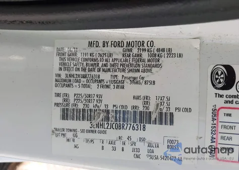 2011 Lincoln Mkz from USA, damaged, VIN 3LNHL2JC0BR776318